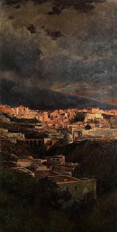 Città nella luce della sera